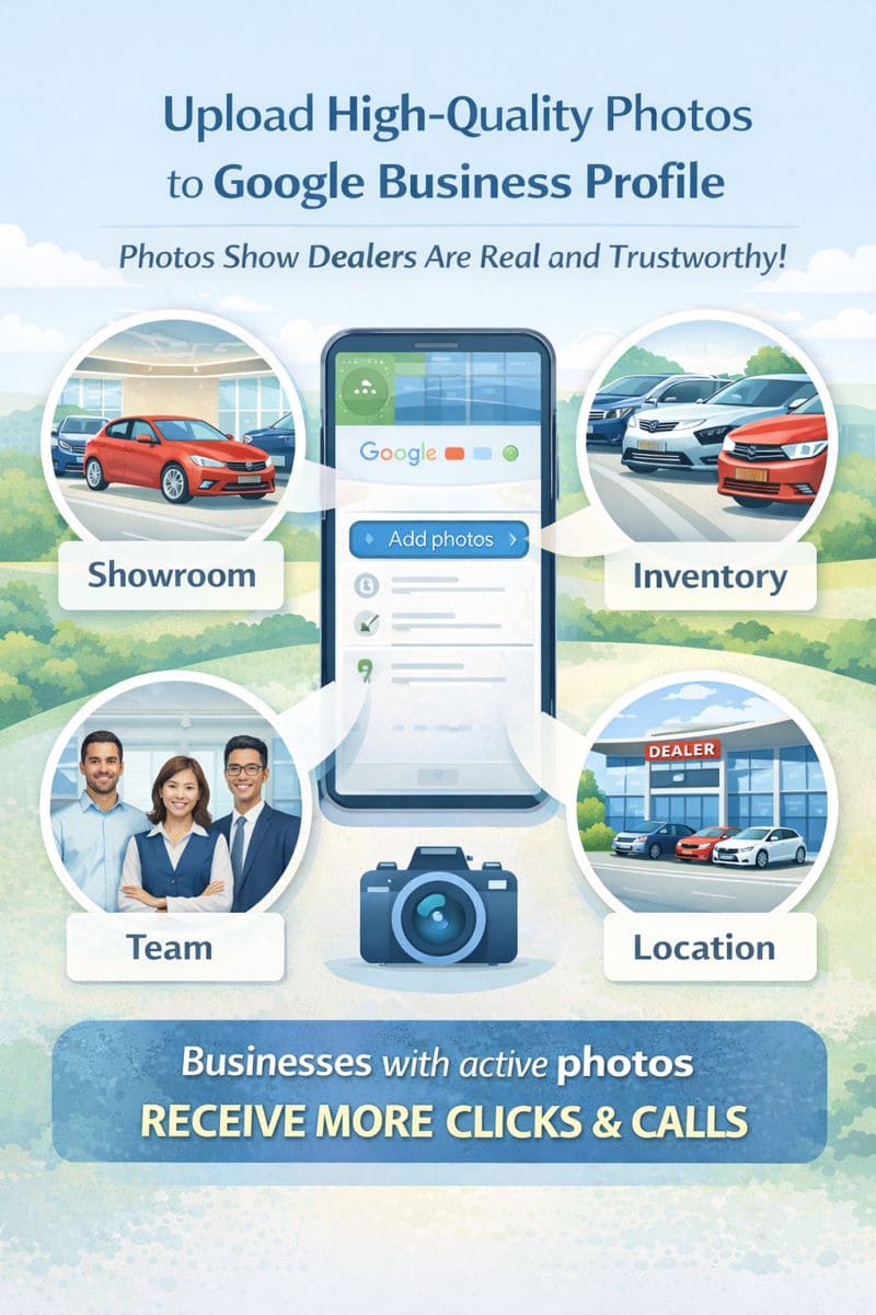 Infographic showing types of dealer photos to upload