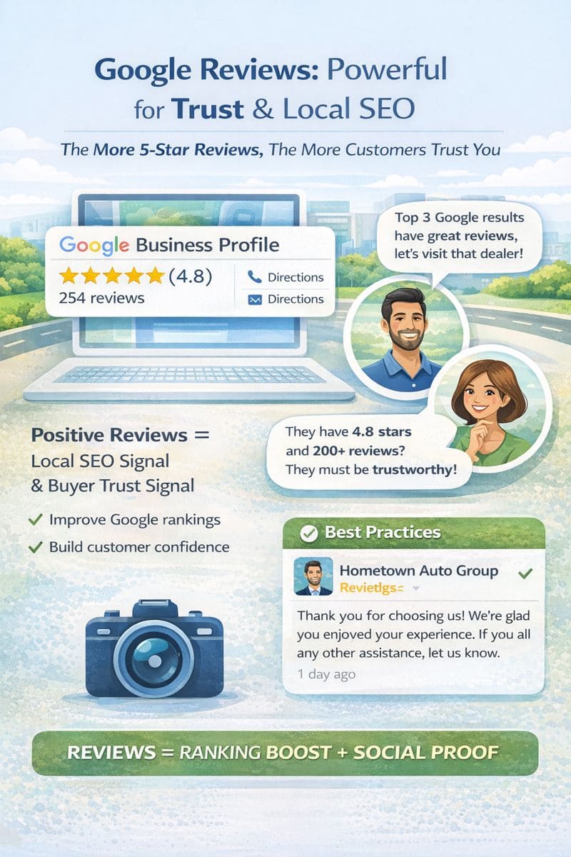 Infographic showing impact of Google reviews on trust